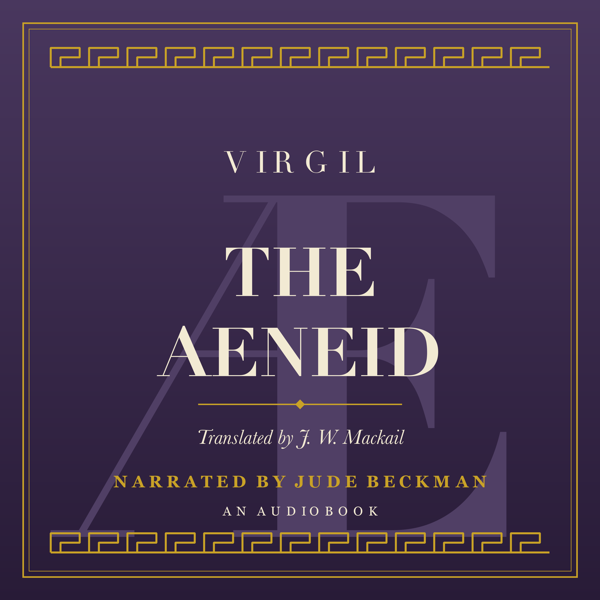 Cover of The Aeneid by Virgil — deep purple with a gold Greek-key border.
