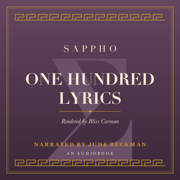 Cover of One Hundred Lyrics by Sappho — violet with a gold Greek-key border.